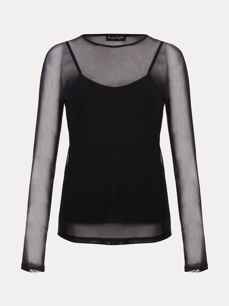 Phase Eight Black Mesh Eleena Top - Image 6 of 6