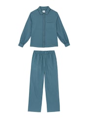 Chelsea Peers Green Cotton Gingham Check Long Pyjama Set - Image 7 of 7