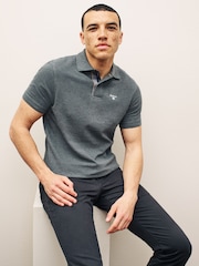 Barbour® Charcoal 100% Cotton Classic Pique Polo Shirt - Image 1 of 12