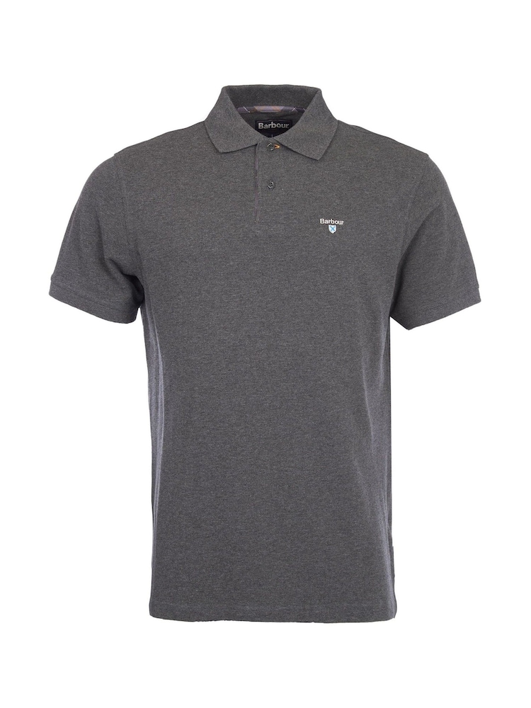 Barbour® Charcoal 100% Cotton Classic Pique Polo Shirt - Image 12 of 12