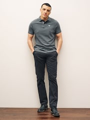 Barbour® Charcoal 100% Cotton Classic Pique Polo Shirt - Image 3 of 12