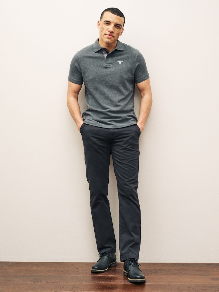 Barbour® Charcoal 100% Cotton Classic Polo Shirt - Image 3 of 12