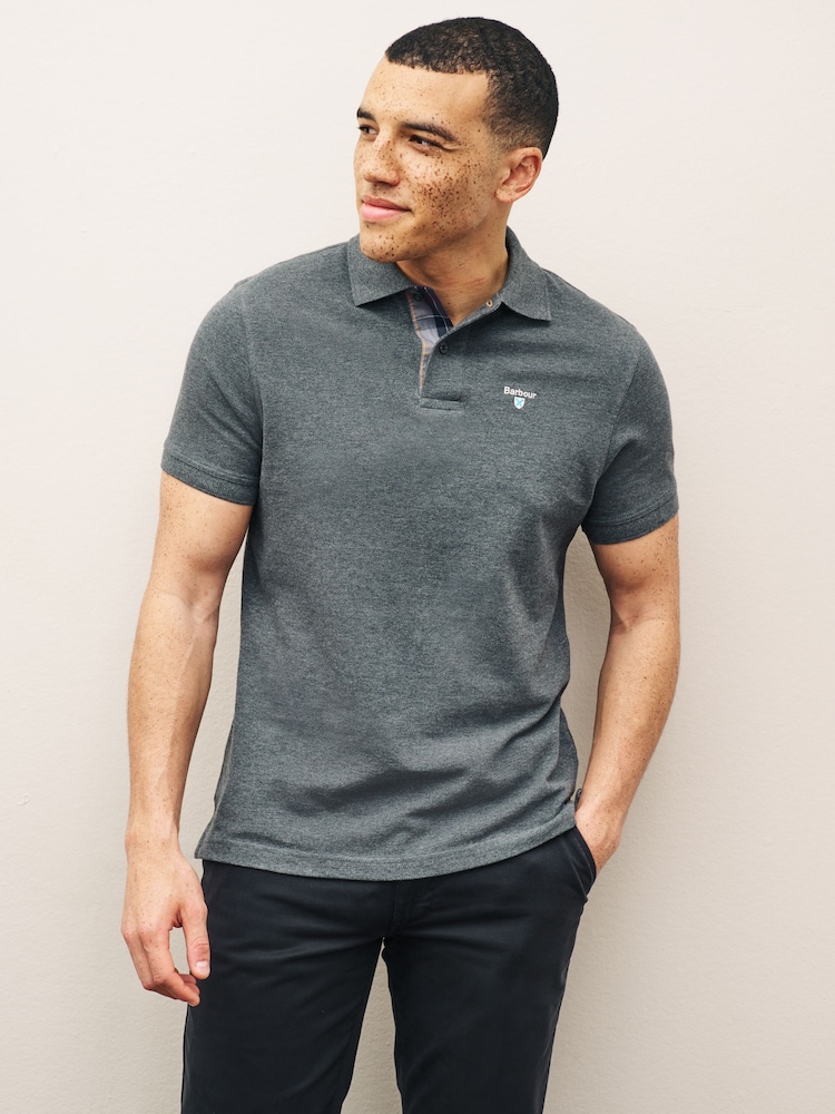 Barbour® Charcoal 100% Cotton Classic Polo Shirt - Image 5 of 12