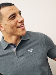 Barbour® Charcoal 100% Cotton Classic Pique Polo Shirt - Image 7 of 12