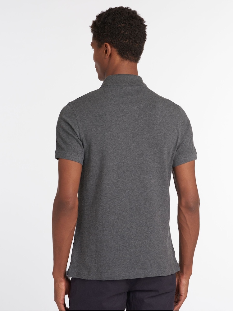 Barbour® Charcoal 100% Cotton Classic Polo Shirt - Image 9 of 12