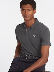 Barbour® Charcoal 100% Cotton Classic Pique Polo Shirt - Image 10 of 12