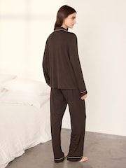 Καφέ - Σετ Μακριών Πιτζάμες Chelsea Peers TENCEL™ Modal - Εικόνα 4 του 5