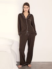 Καφέ - Σετ Μακριών Πιτζάμες Chelsea Peers TENCEL™ Modal - Εικόνα 5 του 5