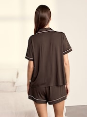 Chelsea Peers Brown TENCEL™ Modal Short Pyjamas Set - Image 4 of 6