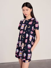 Chelsea Peers Blue Halloween Fortune Teller Print Short Pyjamas Set - Image 2 of 6