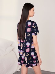 Chelsea Peers Blue Halloween Fortune Teller Print Short Pyjamas Set - Image 4 of 6