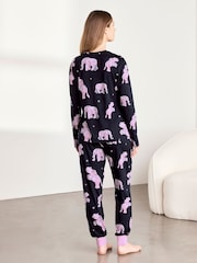 Chelsea Peers Blue Maternity Elephant Dreamscape Print Long Pyjamas Set - Image 5 of 6