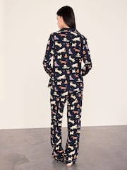Chelsea Peers Black Cotton Halloween Dogs Print Long Pyjamas Set - Image 4 of 6