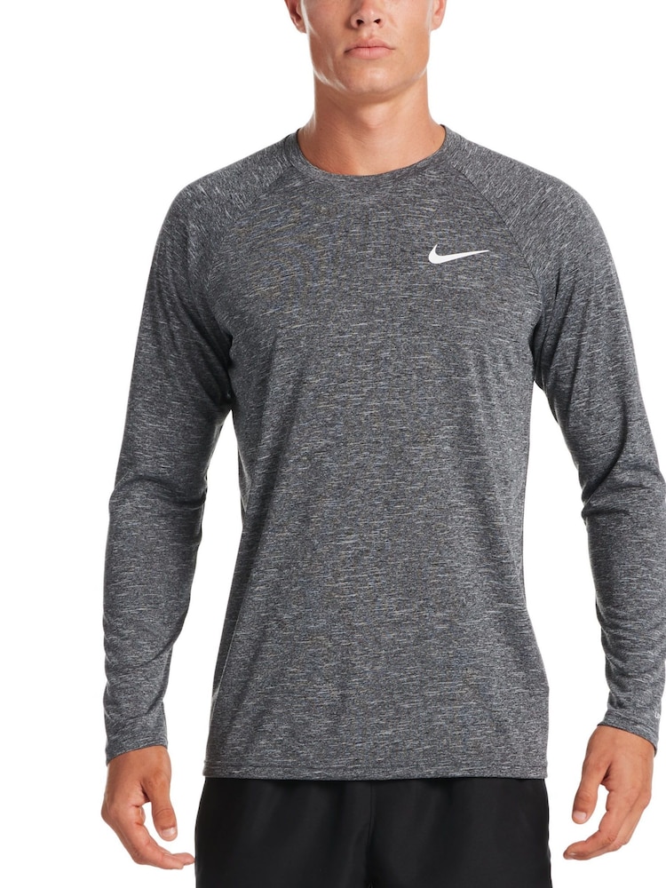 Nike Grey Nike Long Sleeve Hydroguard Rash Vest - Image 1 of 5