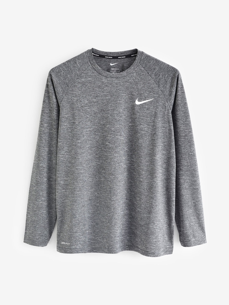 Nike Grey Nike Long Sleeve Hydroguard Rash Vest - Image 5 of 5