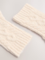 Lipsy Cream Cable Knite Fingerless Mittens - Image 5 of 6