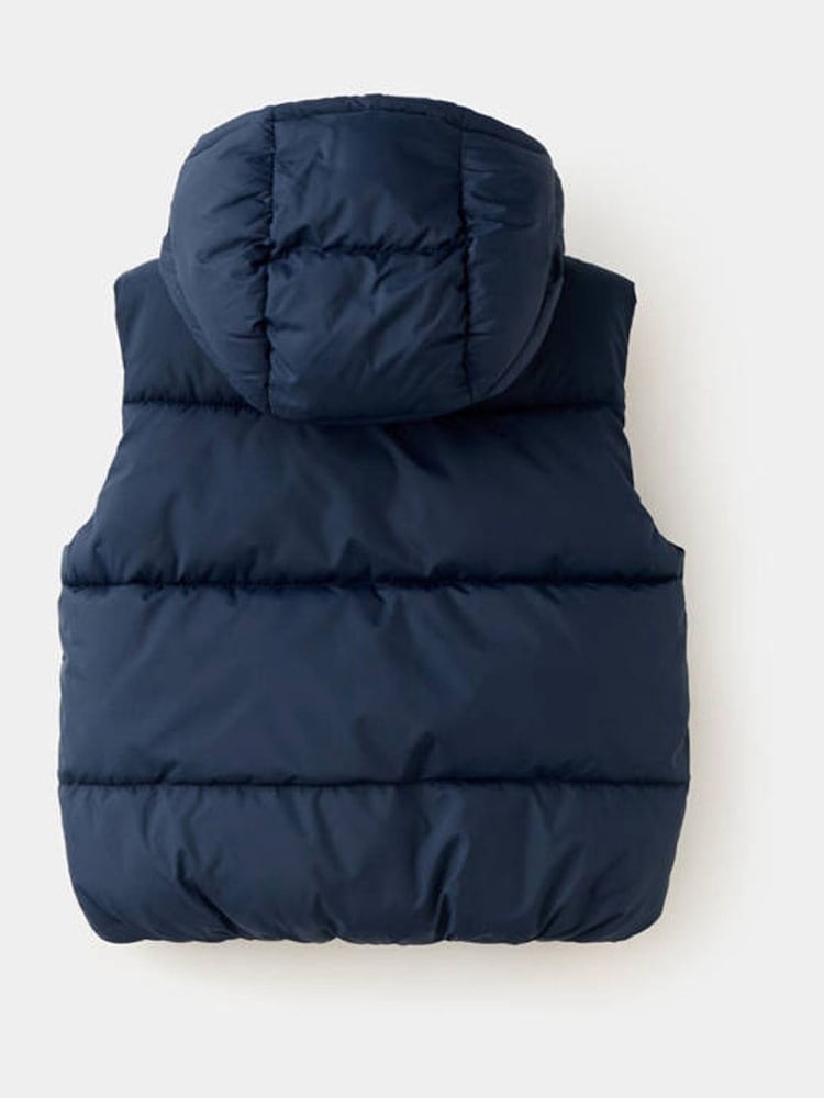 Mango Blue Hooded Padded Gilet - Image 2 of 4