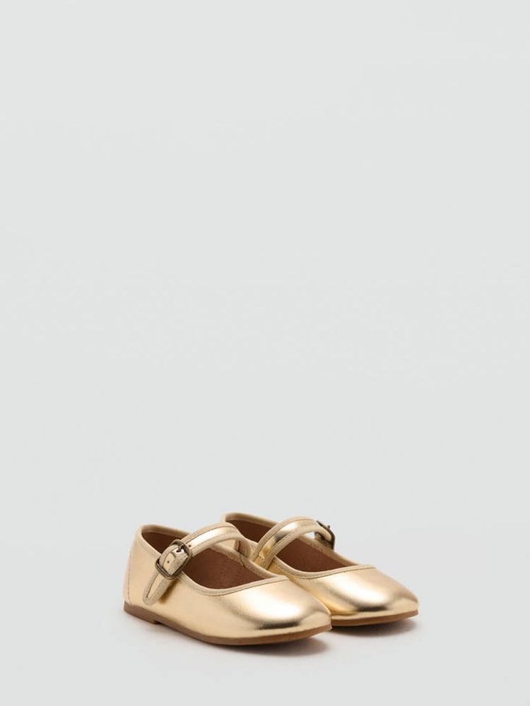Mango Gold Ballet Pumps - Image 1 of 3
