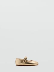 Mango Gold Ballet Pumps - Image 2 of 3