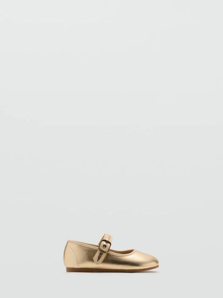 Mango Gold Ballet Pumps - Image 2 of 3