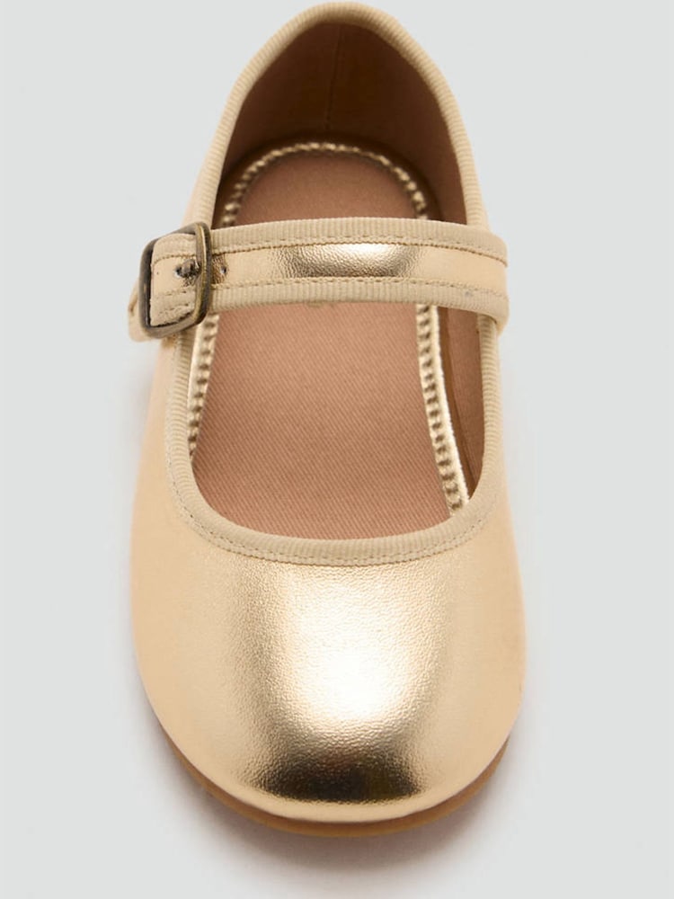 Mango Gold Ballet Pumps - Image 3 of 3