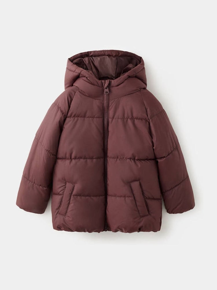 Mango Red Hooded Puffer Coat - Image 1 of 3