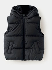 Mango Black Hooded Padded Gilet - Image 1 of 4