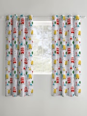 Catherine Lansfield White Transport Eyelet Curtains - Image 2 of 3