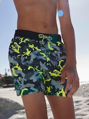 Black Fluro Camo Swim Shorts (3-16yrs) - Image 4 of 8