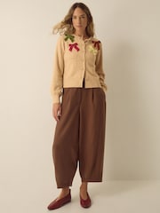 Monsoon Mila Bow Embellished Crew Neck Cardigan - صورة 3 من 5
