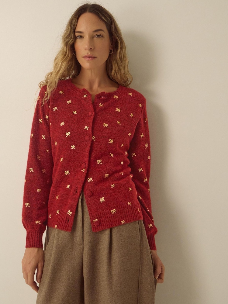 Monsoon Fee Foil Bow Knit Cardigan - Εικόνα 1 από 5 Monsoon Fee Foil Bow Knit Cardigan - Εικόνα 1 από 5