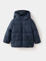 Mango Blue Hooded Puffer Coat - Image 2 of 4