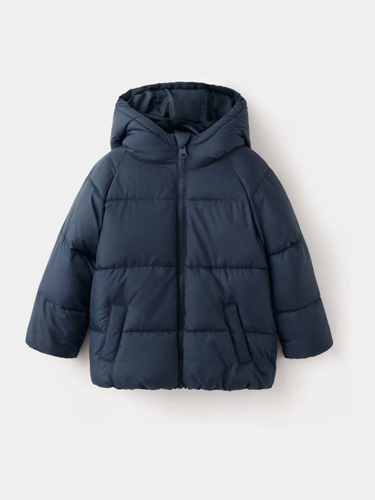 Mango Blue Hooded Puffer Coat - Image 2 of 4