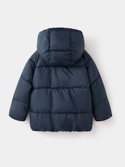 Mango Blue Hooded Puffer Coat - Image 3 of 4