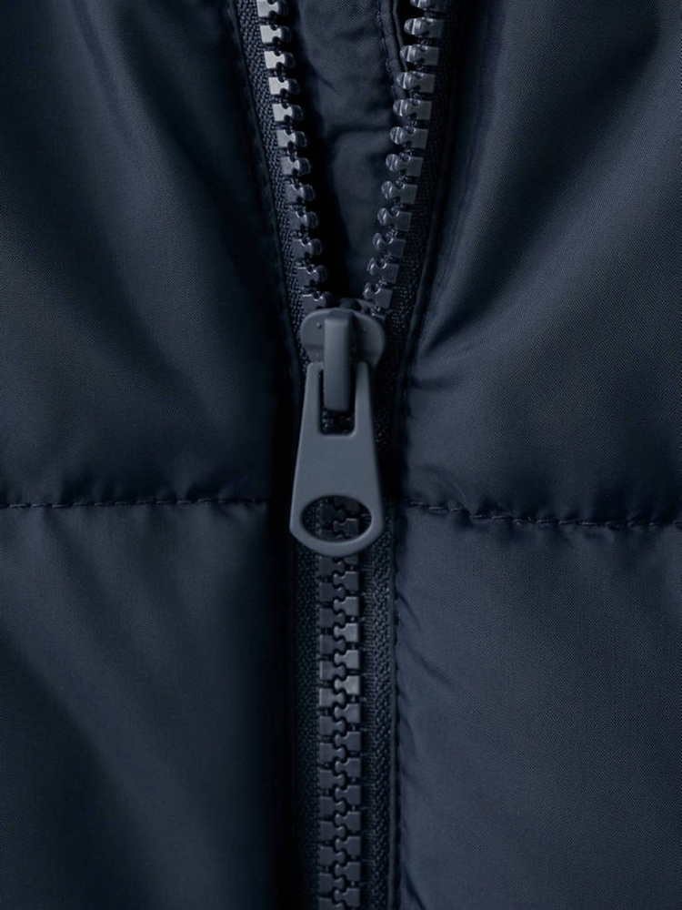 Mango Blue Hooded Puffer Coat - Image 4 of 4