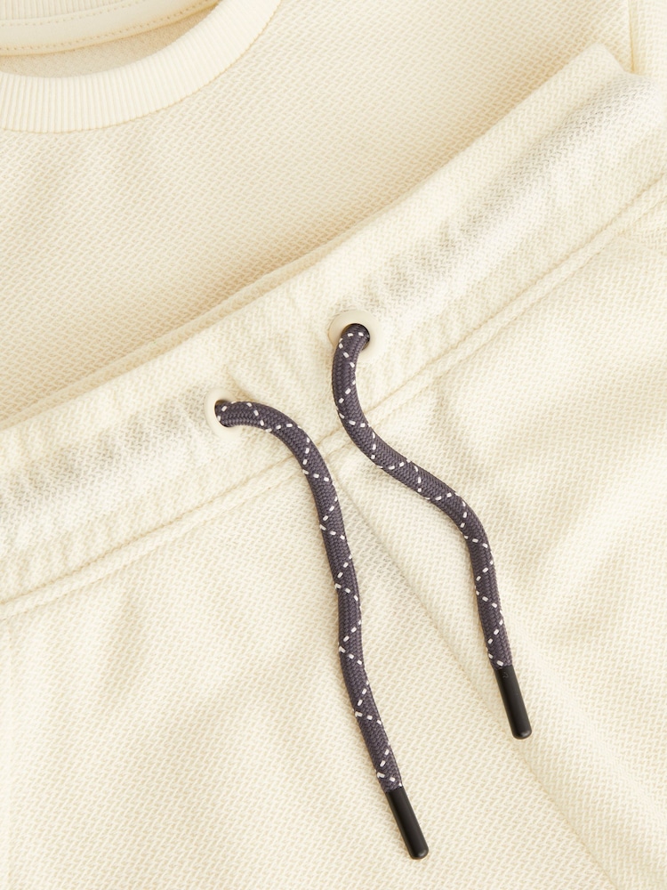 Ecru Cream Texture 100% Cotton Shorts and T-Shirt Set (3-16yrs) - Image 6 of 6