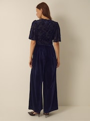 Monsoon Nadine Floral Devoré Velvet Jumpsuit - صورة 3 من 4