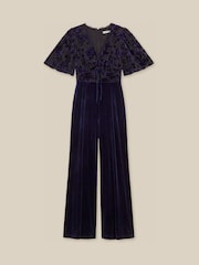 Monsoon Nadine Floral Devoré Velvet Jumpsuit - صورة 4 من 4