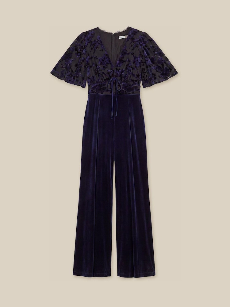 Monsoon Nadine Floral Devoré Velvet Jumpsuit - صورة 4 من 4 Monsoon Nadine Floral Devoré Velvet Jumpsuit - صورة 4 من 4