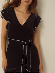 Monsoon Dionne V-Neck Velvet Jumpsuit - صورة 3 من 5
