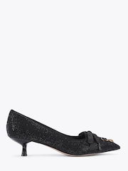 Kurt Geiger London Black Wisteria Embellished Kitten Heel Shoes - Image 1 of 4