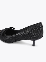 Kurt Geiger London Black Wisteria Embellished Kitten Heel Shoes - Image 3 of 4