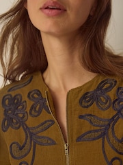 Monsoon Edie Long Sleeve Embroidered Corduroy Midi Dress - Εικόνα 2 από 4