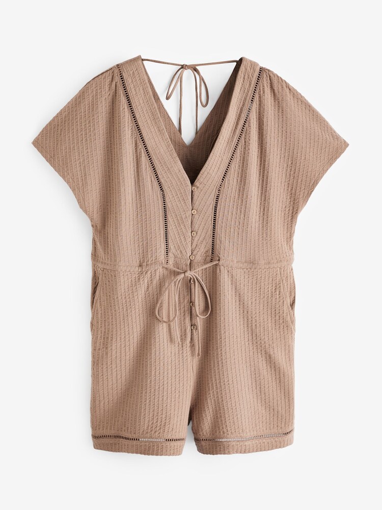 Brown Tie Playsuit - Image 1 of 1