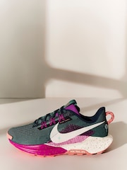 Nike Green/Pink ReactX Pegasus Trail 5 Trail Running Shoes - Image 3 of 20