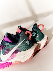 Nike Green/Pink ReactX Pegasus Trail 5 Trail Running Shoes - Image 4 of 20