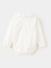 Mango White Frill Collar Polka Dot Bodysuit - Image 2 of 4