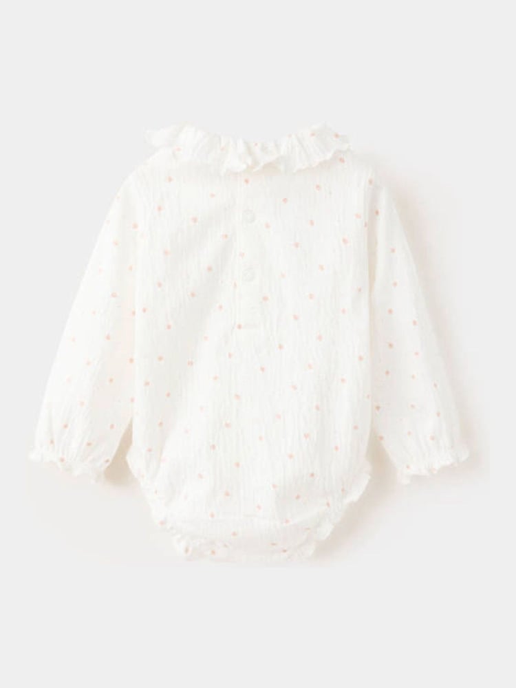 Mango White Frill Collar Polka Dot Bodysuit - Image 2 of 4