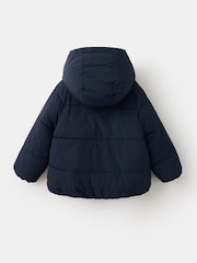 Mango Blue Reversible Check Puffer Coat - Image 3 of 5