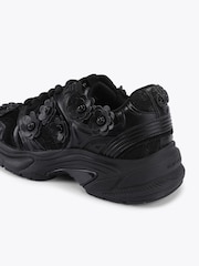 Kurt Geiger London Black Roxie Flower Trainers - Image 3 of 4